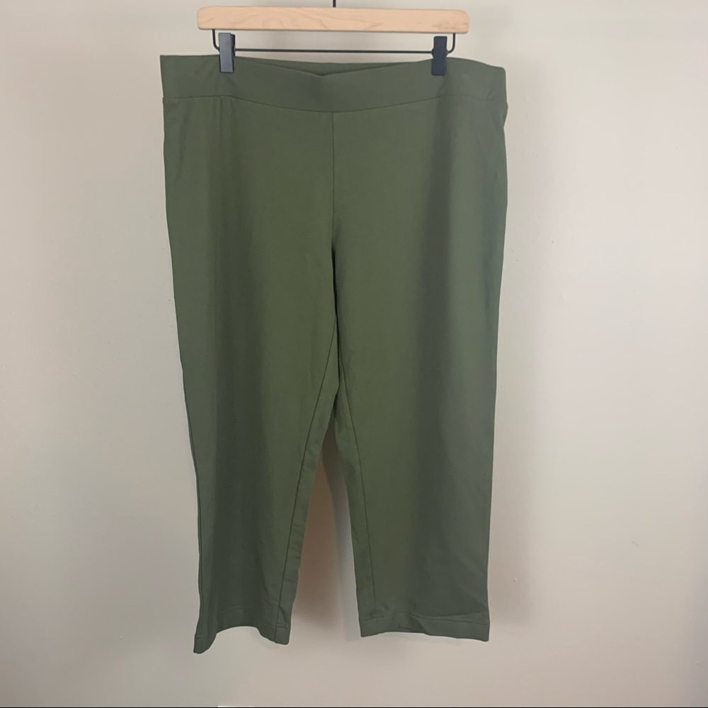 J Jill Pure Slim Leg Cropped Pants Green NWT